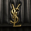 Medium Vicky Quilted Leather YSL Monogram Handbag  - Black