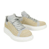 Knit Fabric Platform Sneakers - Gold / Silver