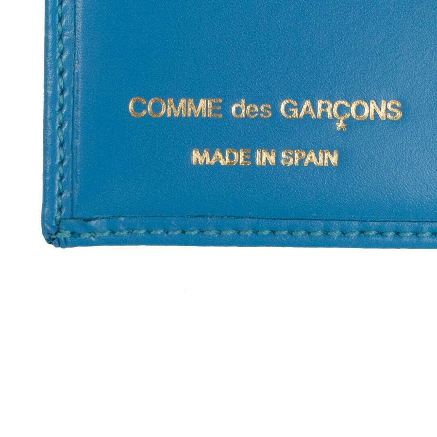 Leather Number Embossed ID Cardholder Wallet - Blue