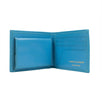 Leather Number Embossed Bi-Fold Wallet - Blue