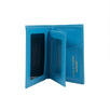 Leather Number Embossed ID Cardholder Wallet - Blue