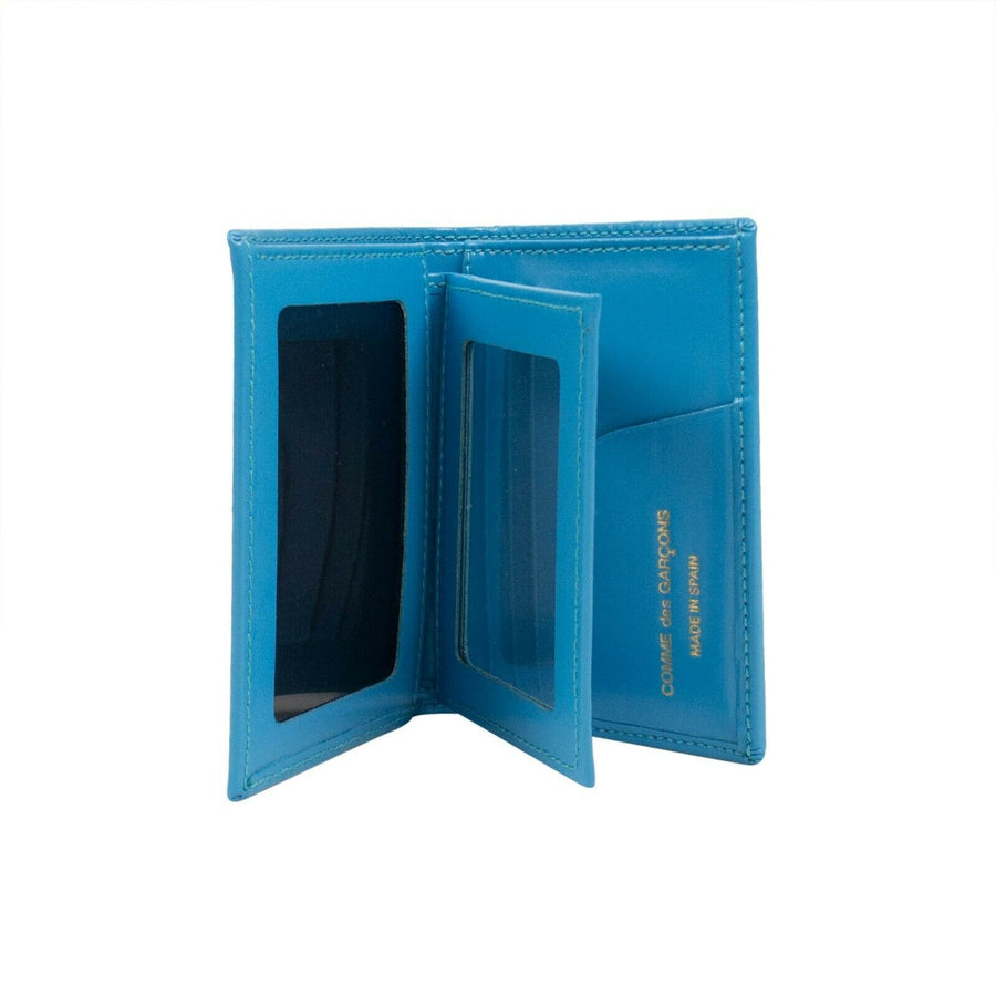 Leather Number Embossed ID Cardholder Wallet - Blue