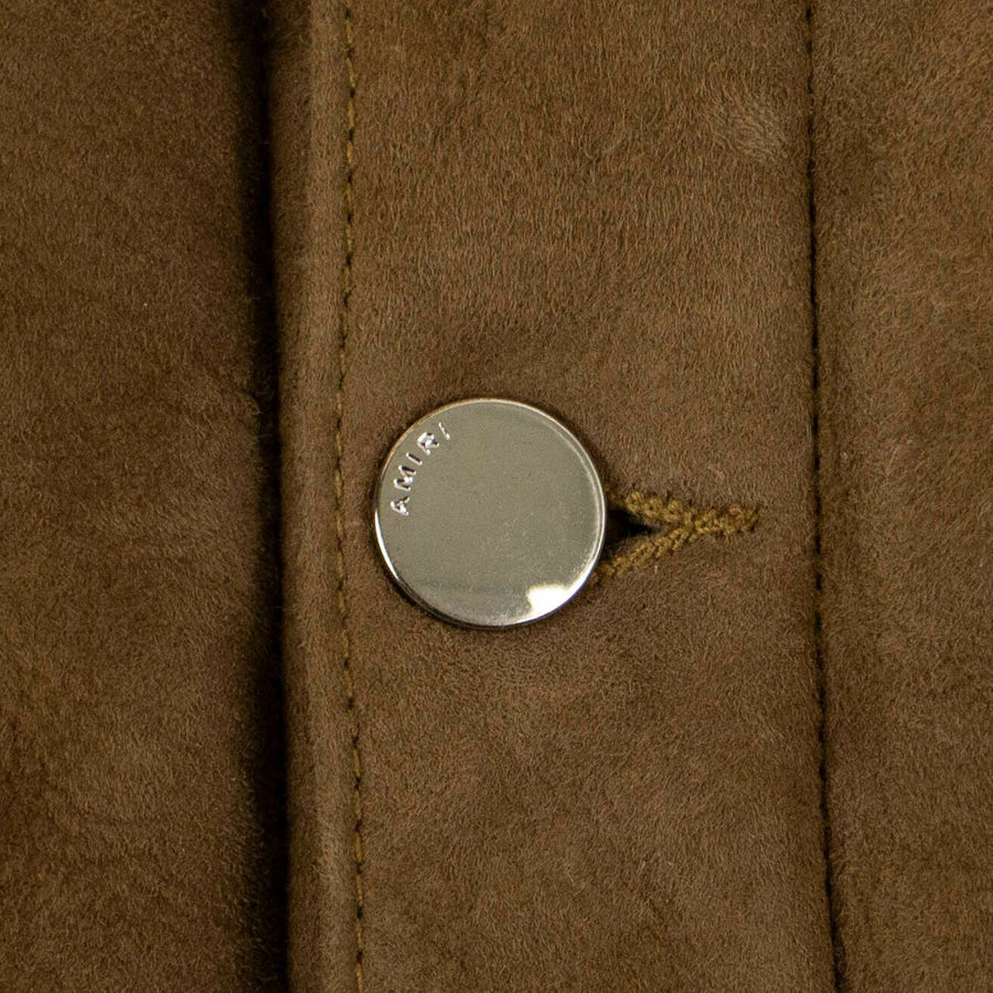 Suede Shearling Lined Over-Sized Trucker Jacket - Brown