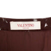 Mesh/Patent Leather Pleated Skirt - Burgundy