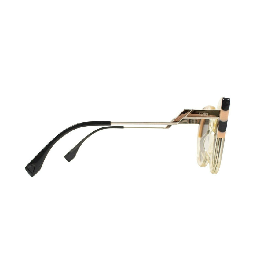 Plastic Cat Eye Sunglasses - Beige / Black / Clear