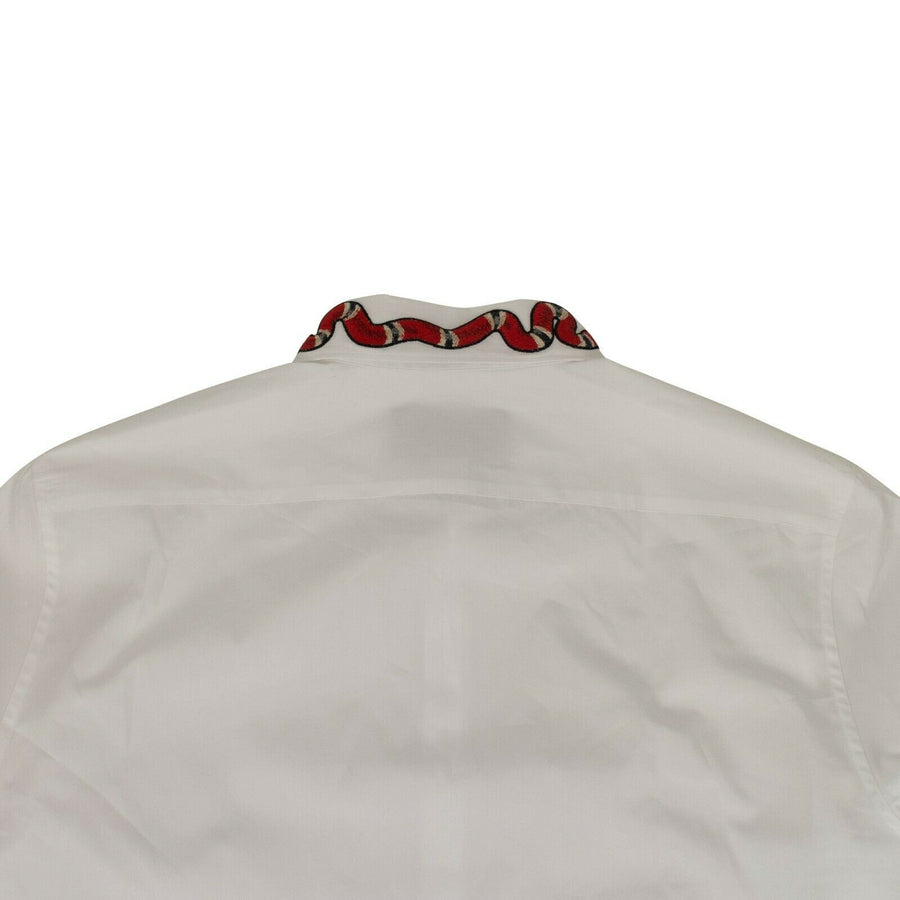 Cotton 'Duke' With Snake Button Down Dress Shirt - White