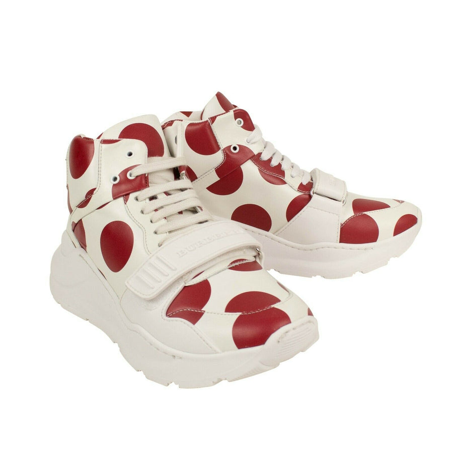 Regis Spot Print High-Top Sneakers - White