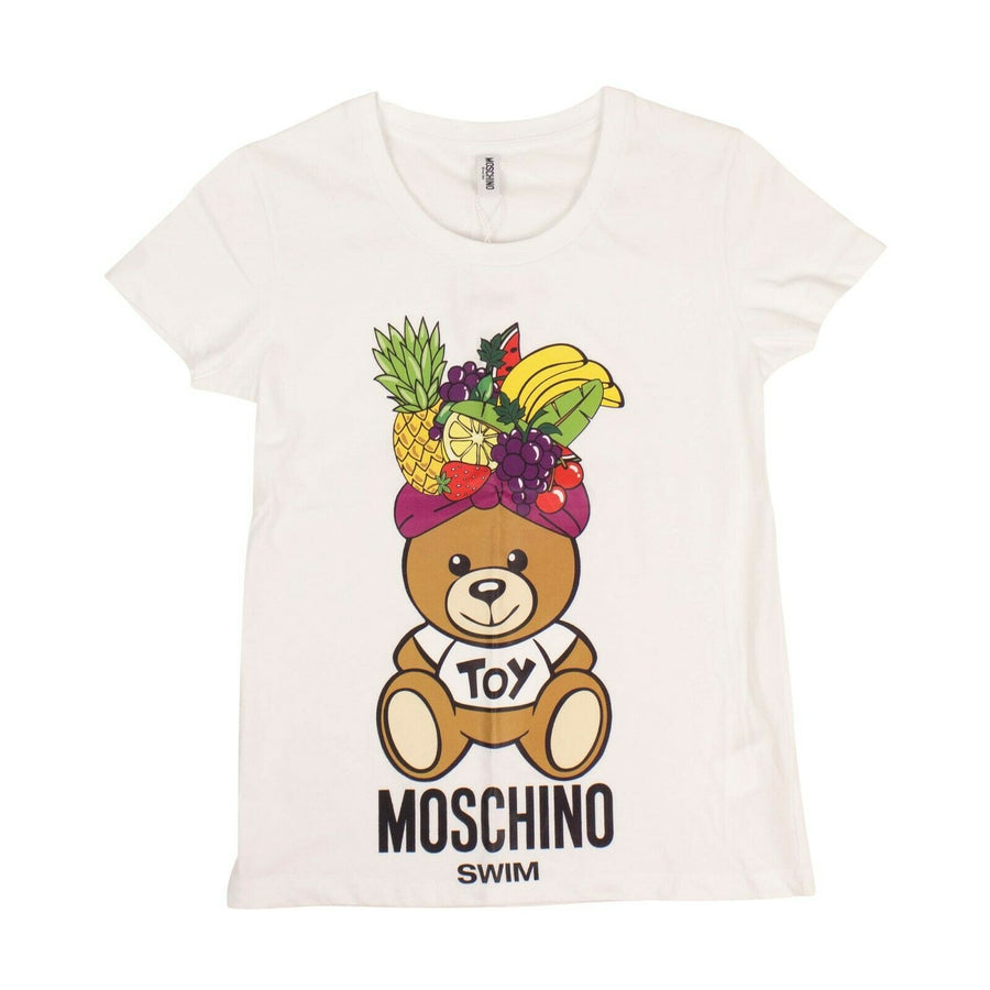 Graphic Bear & Fruit Short Sleeve T-shirt - White