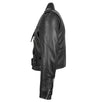 Black Leather Zip-Up Motorcycle Jacket