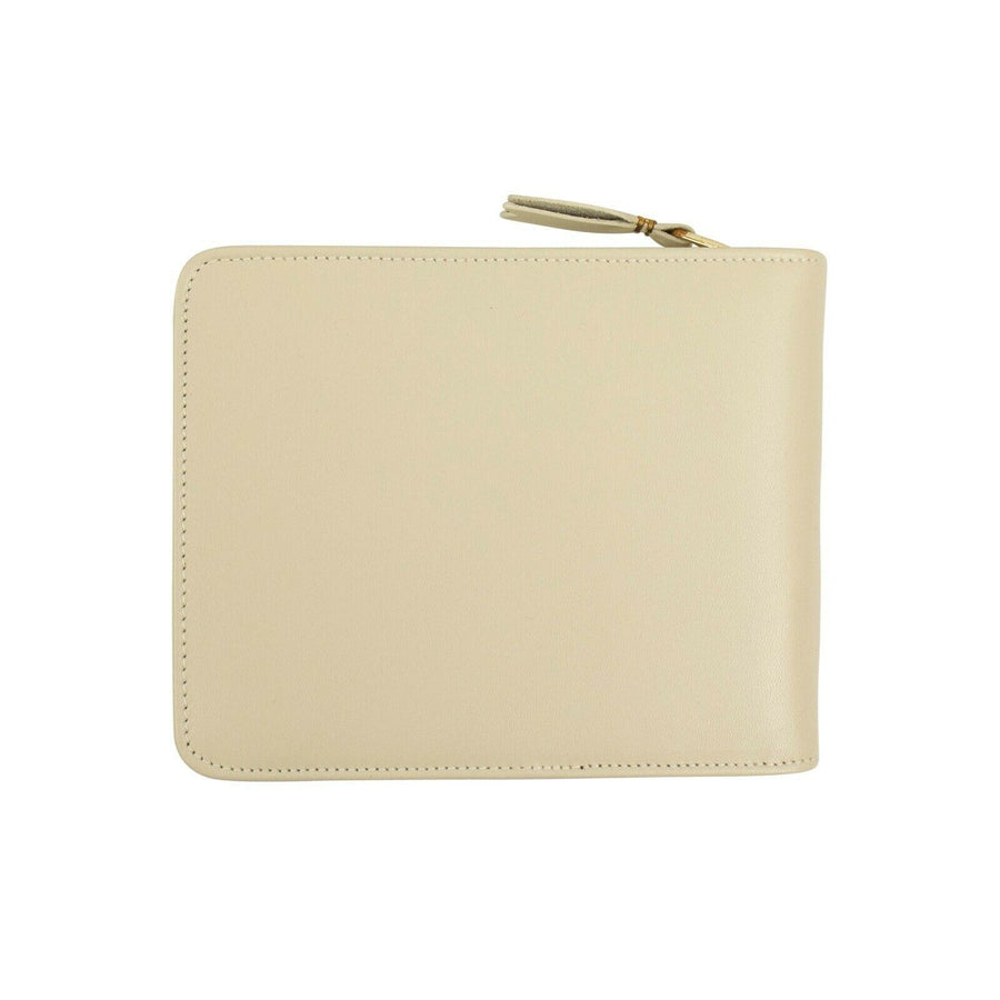 Leather Cardholder Zip Around Wallet - Ivory