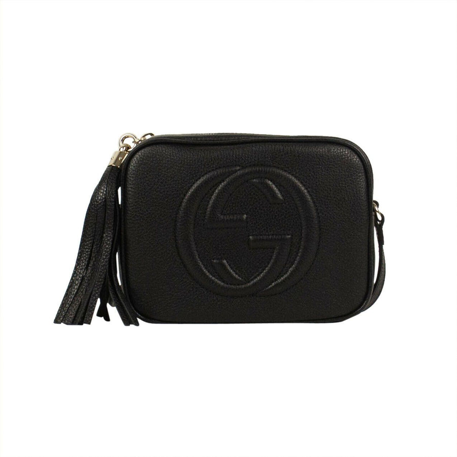 Leather 'Soho' Disco Shoulder Bag - Black