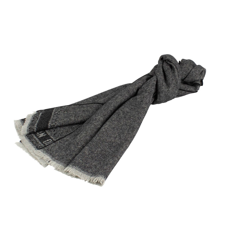 Dior Chevrons Wool Blend Scarf - Gray / Black