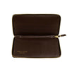 Leather Zip Around Wallet - Brown