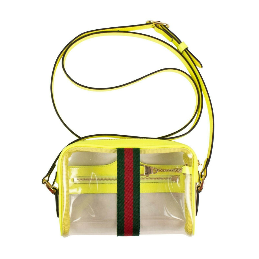 Clear Ophidia Neon Cross Body Bag - Clear / Yellow