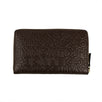 Leather Letter Embossed Travel Organizer Wallet - Brown