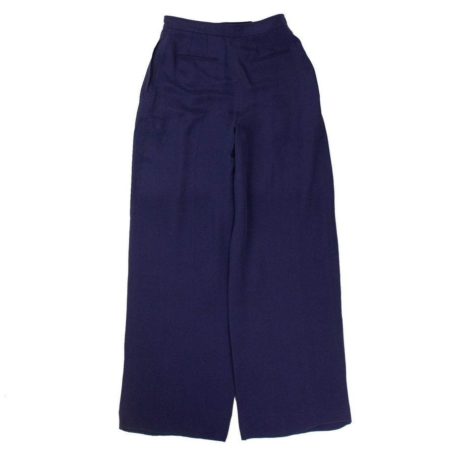 Silk Mid Rise Flare Pants - Cobalt Blue