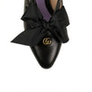 Women's Leather Bow Pumps - Black