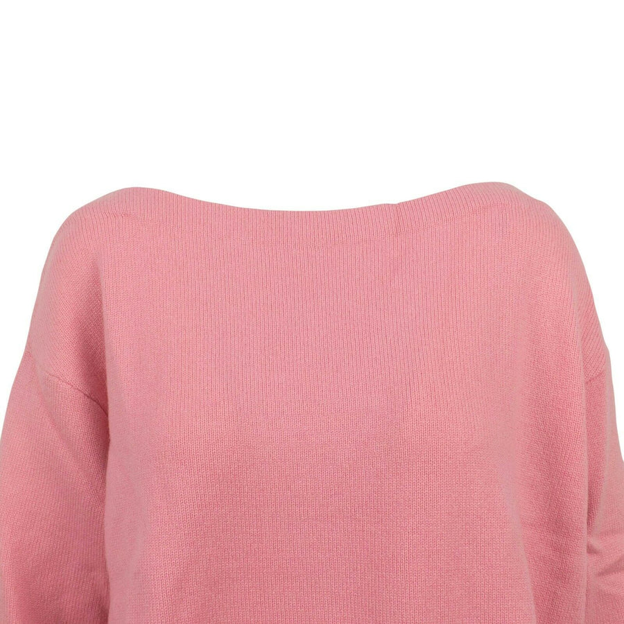 Loose Fit Cashmere Crop Sweater Top - Pink