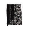 Paisley Cards Cashmere-Silk Scarf - Black / White