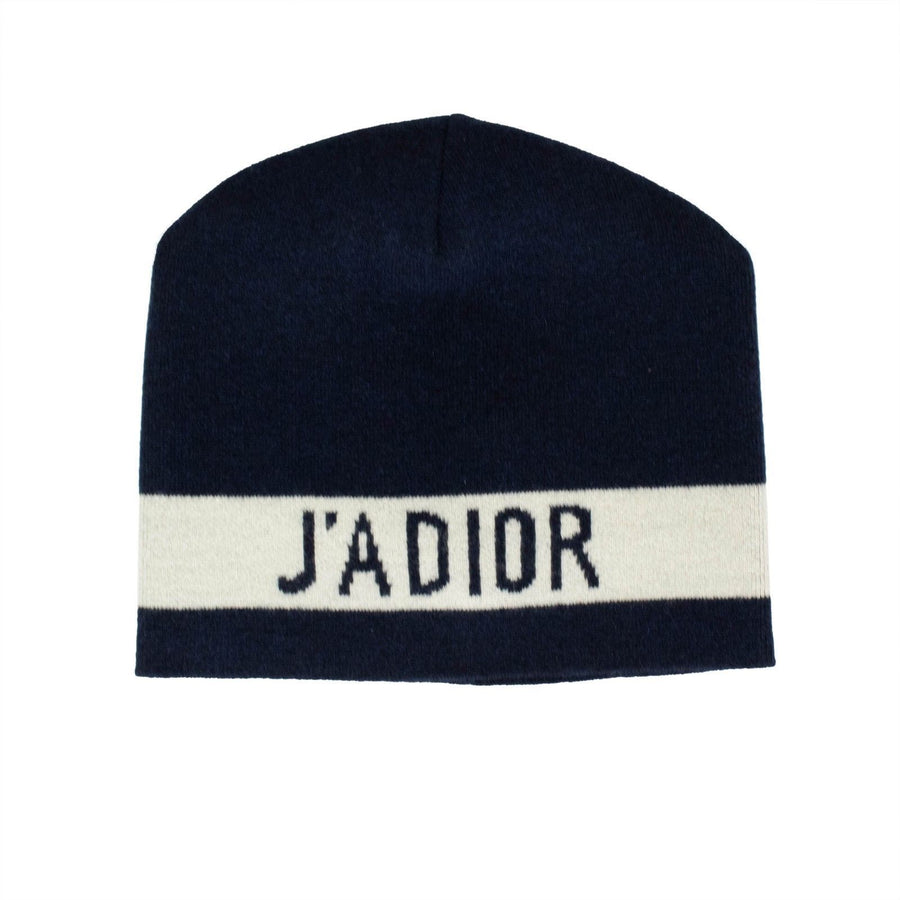 JA'DIOR Knit Hat - Marine Blue / White