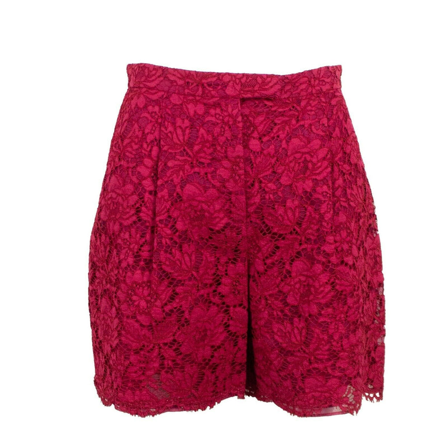 Floral Embroidered Lace Shorts - Fuchsia