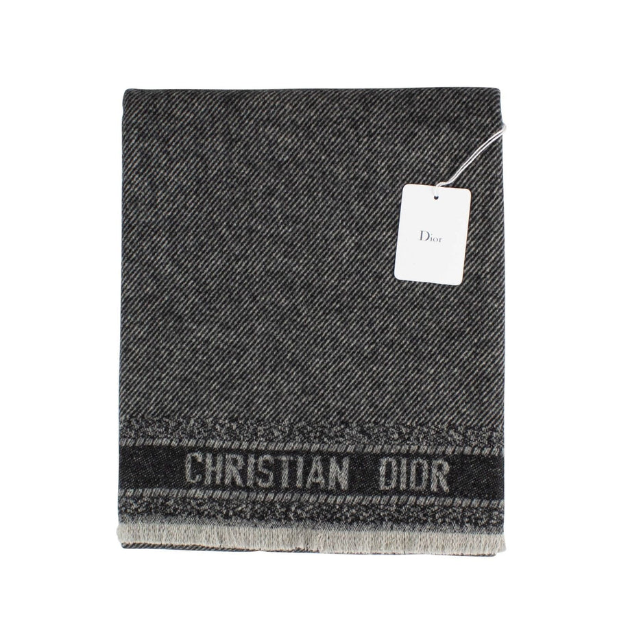 Dior Chevrons Wool Blend Scarf - Gray / Black