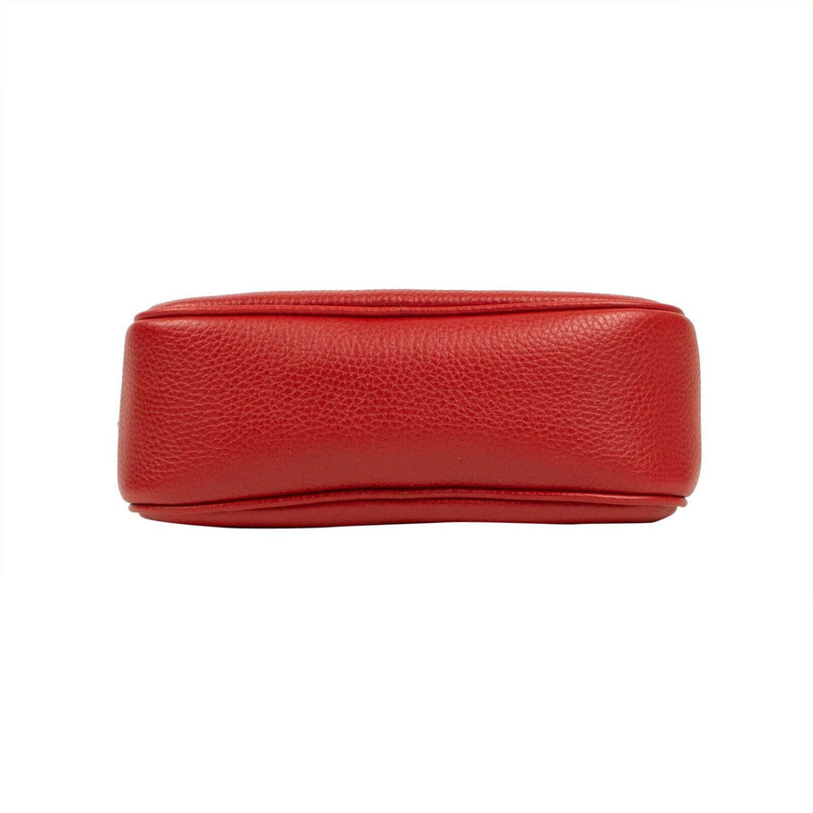 Soho Small Pebbled Leather Disco Shoulder Bag - Red