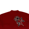 Rose Knit Cashmere Blend Cardigan Sweater  - Red/Black