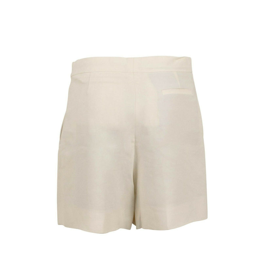 Silk Pleated Front Shorts - Ivory