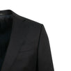 Solid Wool Two Button Suit - Black