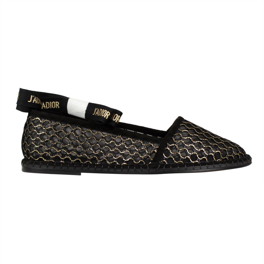 Nicely-D Mesh Ballet Flats - Black / Gold