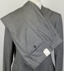 Drop 7 Striped Wool Blend 3 Roll 2 Button Suit - Gray