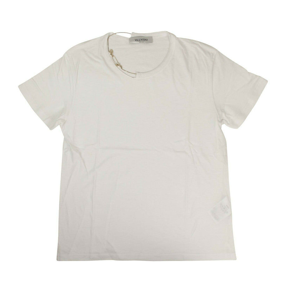 Cotton With Gold Chain Short Sleeve T-Shirt - White