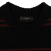 Cashmere Striped Knit Sweater - Black / Burgundy