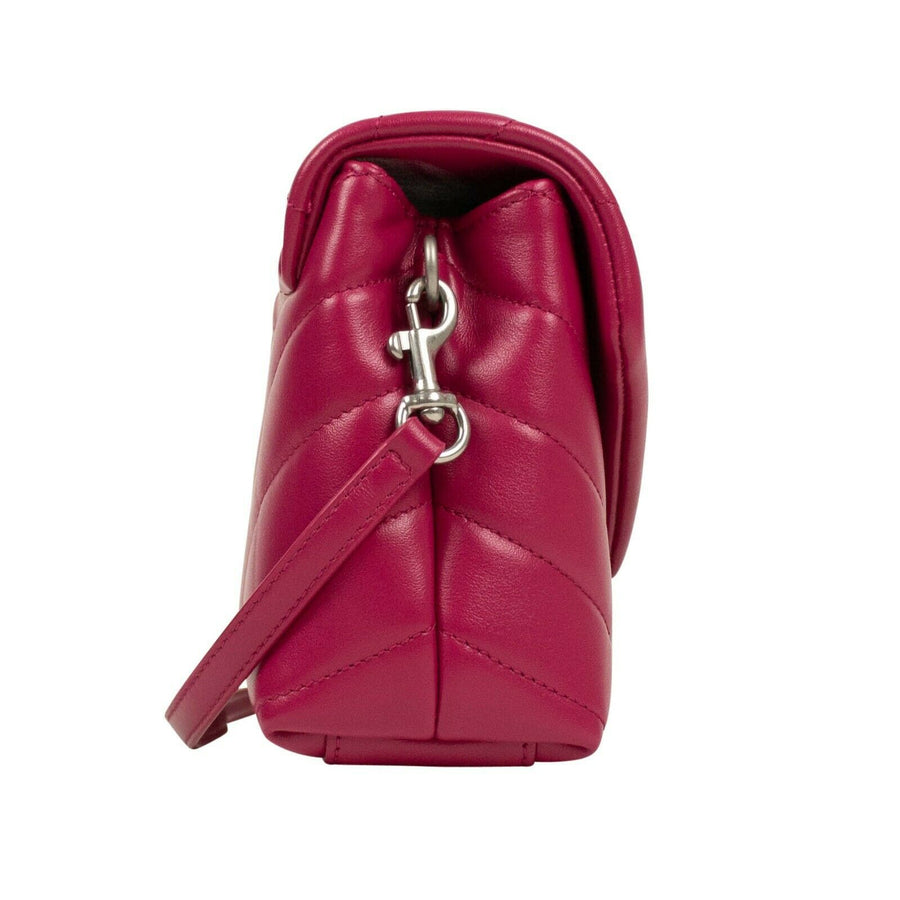 Loulou Quilted Leather YSL Monogram Mini Shoulder Bag - Pink