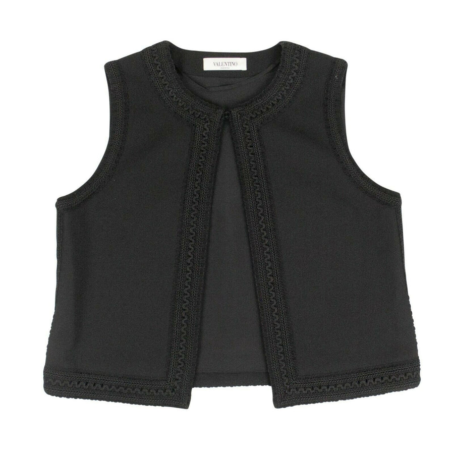 Wool Sleeveless Vest Top - Black