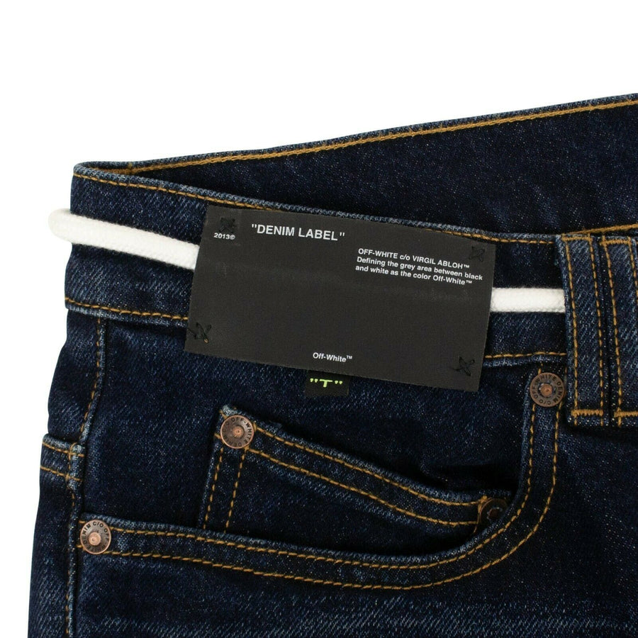 Washed Skinny Denim Pants - Dark Blue