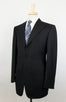 Drop 6 Striped Wool 3 Button Suit - Black