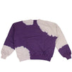 Bleached Oversized Crew-Neck Sweatshirt - Purple