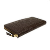 Leather Number Embossed Wallet - Brown