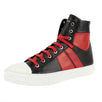 Men's Sunset Black/Red Leather Sneakers