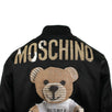 Graphic Logo And Bear Short Bomber Jacket - Black