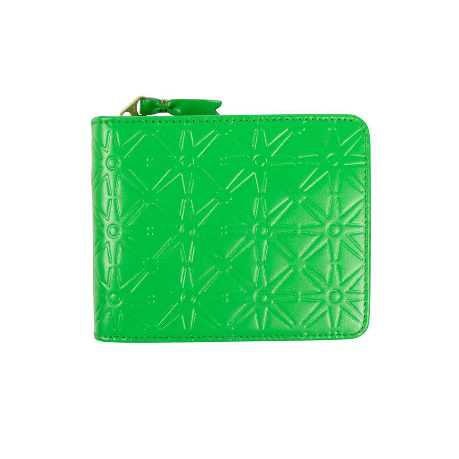 Leather Star Cardholder Zip Around Wallet - Green