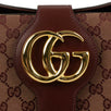 Leather Large GG Gold Logo 'Arli' Medium Shoulder Bag - Maroon