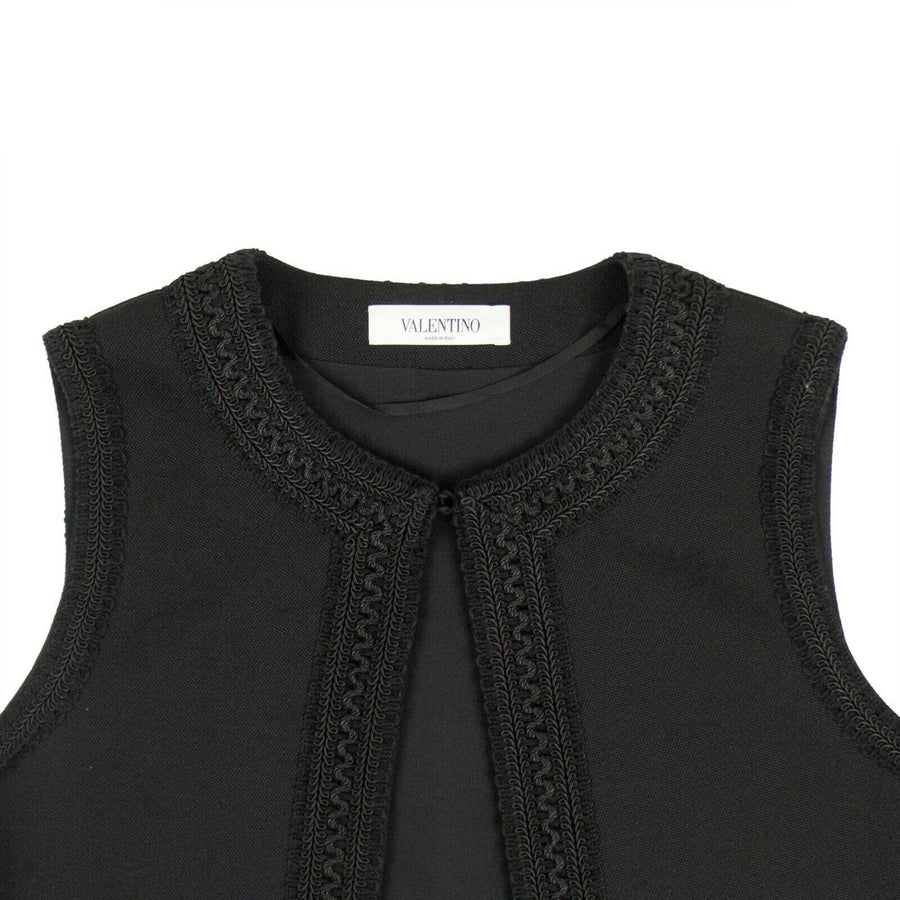 Wool Sleeveless Vest Top - Black