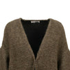 Wool Flare Sleeve Cardigan Sweater - Brown