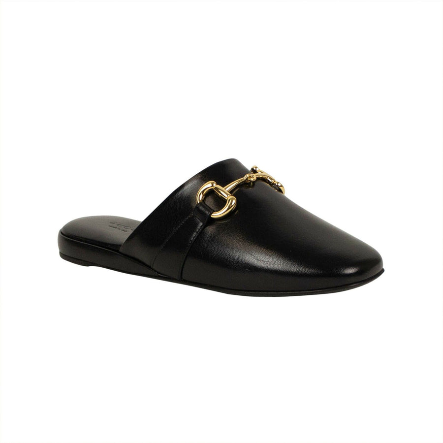 Leather 'Quentin' Slippers - Black