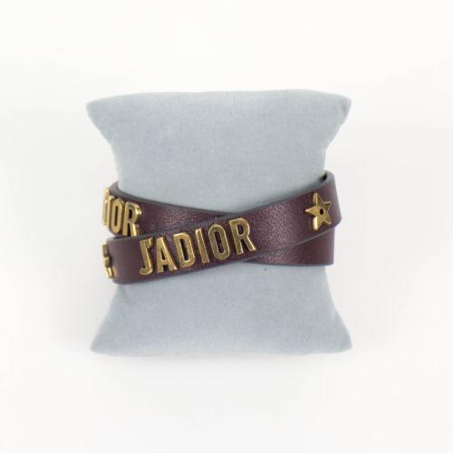 J'ADIOR Brown Leather Two Loop Bracelet