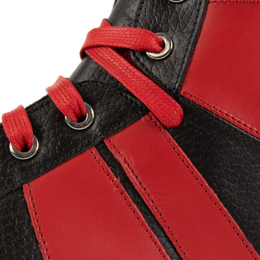 Men's Sunset Black/Red Leather Sneakers