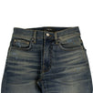 Faded Denim Skinny Stack Jeans - Dark Blue